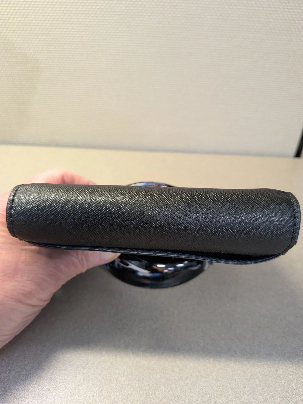 Tory Burch Black Saffiano Leather Compact Wallet